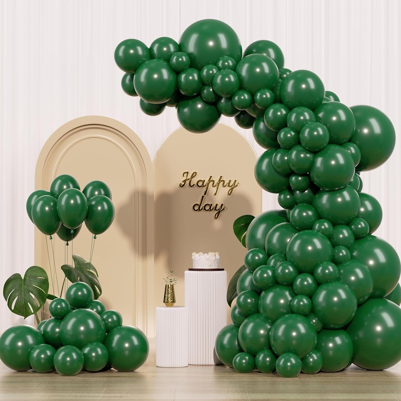 145 Pcs Dark Green Balloons (Different Sizes 18 12 10 5 Inch)